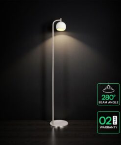V-TAC – 24131 Φωτιστικό Δαπέδου LED 10W 1200lm Θερμό 3000K Νίκελ Ματ & Λευκό