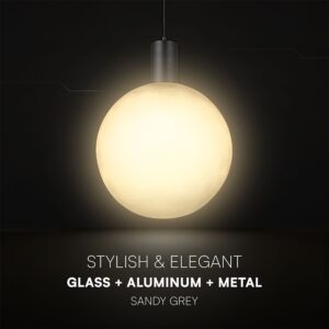 V-TAC – 24132 Διακοσμητικό Κρεμαστό Φωτιστικό 1xE27 Φ300 Μαύρο Ματ & Γκρι Γυαλί