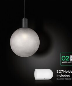 V-TAC – 24132 Διακοσμητικό Κρεμαστό Φωτιστικό 1xE27 Φ300 Μαύρο Ματ & Γκρι Γυαλί