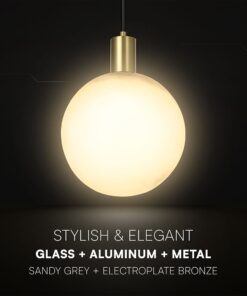 V-TAC – 24133 Διακοσμητικό Κρεμαστό Φωτιστικό 1xE27 Φ300 Μπρονζε & Γκρι Γυαλί