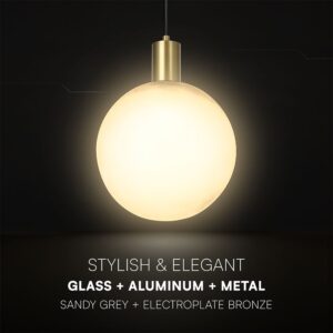 V-TAC – 24133 Διακοσμητικό Κρεμαστό Φωτιστικό 1xE27 Φ300 Μπρονζε & Γκρι Γυαλί