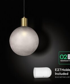 V-TAC – 24133 Διακοσμητικό Κρεμαστό Φωτιστικό 1xE27 Φ300 Μπρονζε & Γκρι Γυαλί