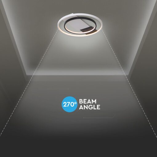 36W LED Decorative Φωτιστικό Οροφής Φ500 CCT Dimmable 4000lm Λευκό+Μαύρο με RF Χειριστήριο V-TAC – 24136