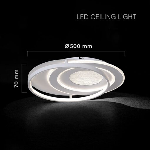 48W LED Decorative Φωτιστικό Οροφής  Φ500 CCT  Dimmable 4800lm Λευκό με IR Χειριστήριο V-TAC – 24138