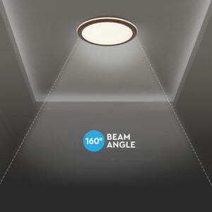 36W LED Decorative Φωτιστικό Οροφής Φ410 CCT Dimmable 2800lm Απόχρωση Ξύλου με RF Χειριστήριο V-TAC – 24140