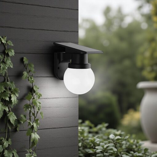 Ηλιακό Φωτιστικό Τοίχου 0.9W LED CCT Μαύρο IP54 με Τηλεχειριστήριο V-TAC – 24152