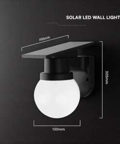 Ηλιακό Φωτιστικό Τοίχου 0.9W LED CCT Μαύρο IP54 με Τηλεχειριστήριο V-TAC – 24152