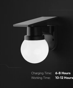 Ηλιακό Φωτιστικό Τοίχου 0.9W LED CCT Μαύρο IP54 με Τηλεχειριστήριο V-TAC – 24152