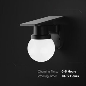 Ηλιακό Φωτιστικό Τοίχου 0.9W LED CCT Μαύρο IP54 με Τηλεχειριστήριο V-TAC – 24152