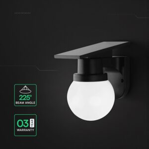 Ηλιακό Φωτιστικό Τοίχου 0.9W LED CCT Μαύρο IP54 με Τηλεχειριστήριο V-TAC – 24152