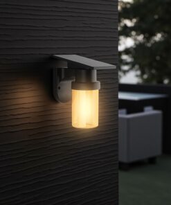 Ηλιακό Φωτιστικό Τοίχου 0.9W LED CCT Μαύρο IP54 με Τηλεχειριστήριο V-TAC – 24153