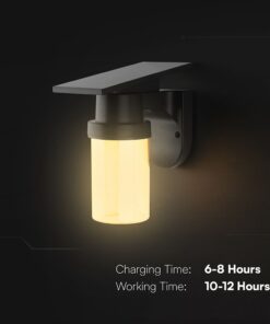 Ηλιακό Φωτιστικό Τοίχου 0.9W LED CCT Μαύρο IP54 με Τηλεχειριστήριο V-TAC – 24153