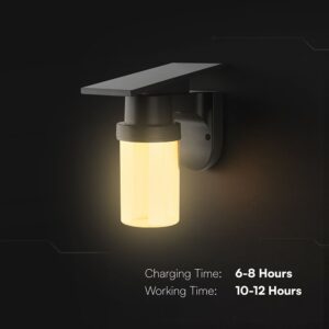 Ηλιακό Φωτιστικό Τοίχου 0.9W LED CCT Μαύρο IP54 με Τηλεχειριστήριο V-TAC – 24153