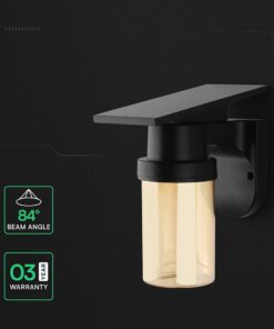 Ηλιακό Φωτιστικό Τοίχου 0.9W LED CCT Μαύρο IP54 με Τηλεχειριστήριο V-TAC – 24153