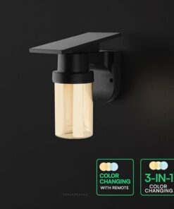 Ηλιακό Φωτιστικό Τοίχου 0.9W LED CCT Μαύρο IP54 με Τηλεχειριστήριο V-TAC – 24153