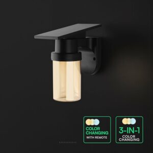 Ηλιακό Φωτιστικό Τοίχου 0.9W LED CCT Μαύρο IP54 με Τηλεχειριστήριο V-TAC – 24153