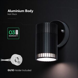 GU10 Wall Light Holder Single Head IP54 V-TAC – 24166