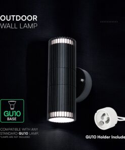 Απλίκα Up-Down 2xGU10 Eξωτερικού Xώρου Μαύρο Αλουμίνιο IP44 V-TAC – 24167