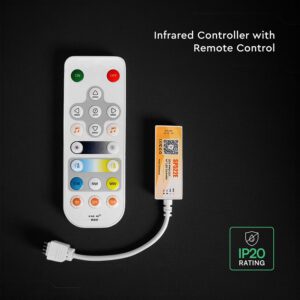 SMART Wi-Fi Controller Για Ταινία LED CCT Cree Chip 12/24V 72W/144W V-TAC – 24173