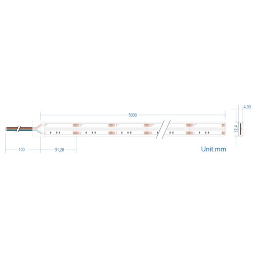 Ταινία dotless 14W 24V IP67 RGB ΤΩRA 5m CUBALUX – 2-CL502018