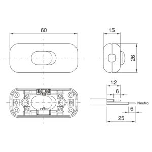 ΔΙΑΚΟΠΤΑΚΙ ΕΝΔΙΑΜΕΣΟ ΜΑΥΡΟ CUBALUX – 2-CL930208
