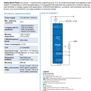 Shelly Qubino Wave Pro 1 | Shelly Qubino Wave Pro 1 – EAN 3800235269091