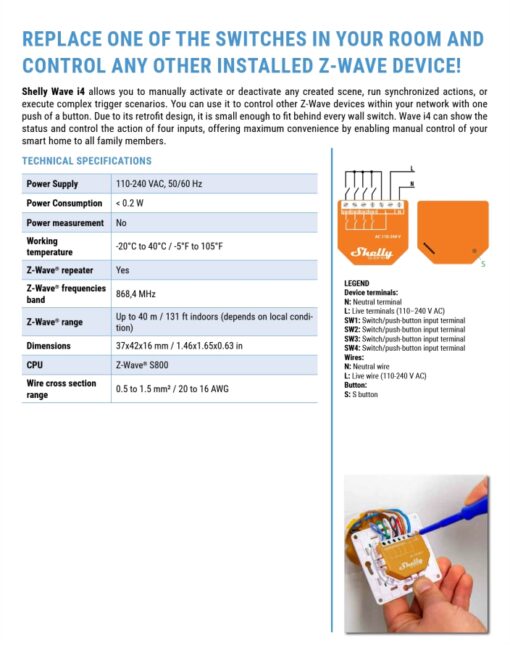 Shelly Qubino Wave i4 | Shelly Qubino Wave i4 – EAN 3800235269077