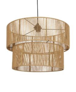 GLOBOSTAR® ROXXI 205-0020 Boho Κρεμαστό Φωτιστικό Οροφής με Ντουί 1 x E27 AC 220-240V IP20 – Μπεζ – M50 x Π50 x Υ36cm