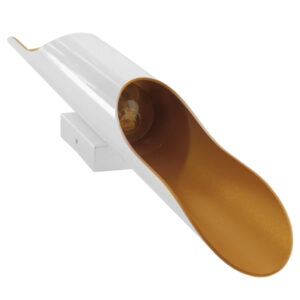 GLOBOSTAR® ESTERINA 01303 Μοντέρνο Φωτιστικό Τοίχου – Απλίκα με Ντουί 2 x E27 AC 220-240V IP20 – Λευκό & Χρυσό – Μ5.5 x Π8 x Υ60cm