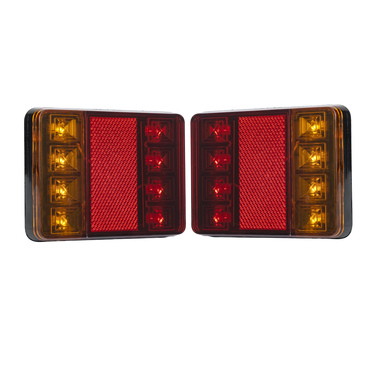 GLOBOSTAR® TAILIGHT 79931 Πίσω Φανάρι Οχημάτων LED 9W 450lm 140° DC 12V Αδιάβροχο IP65 Πορτοκαλί & Κόκκινο & Ψυχρό Λευκό 6000K – Μ12 x Π9.5 x Υ2cm – Πακέτο 2 Τεμαχίων – 1 Χρόνο Εγγύηση