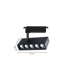 InLight Σποτ 20W μονοφασικής ράγας σε μαύρο χρώμα (T1-05800-Black )