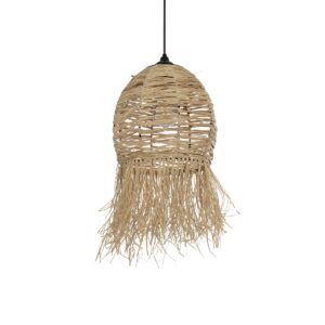 GLOBOSTAR® ROKA 205-0076 Boho Κρεμαστό Φωτιστικό Οροφής με Ντουί 1 x E27 AC 220-240V IP20 – Μπεζ – M25 x Π25 x Υ45cm