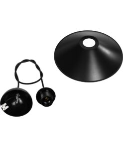 GLOBOSTAR® FONTE 203-0080 Μοντέρνο Κρεμαστό Φωτιστικό Οροφής με Ντουί 1 x E27 AC 220-240V IP20 – Μαύρο – Μ25.5 x Π25.5 x Υ10cm