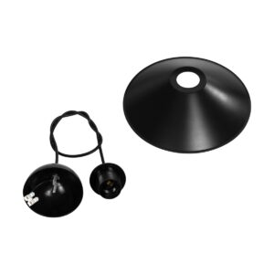 GLOBOSTAR® FONTE 203-0080 Μοντέρνο Κρεμαστό Φωτιστικό Οροφής με Ντουί 1 x E27 AC 220-240V IP20 – Μαύρο – Μ25.5 x Π25.5 x Υ10cm