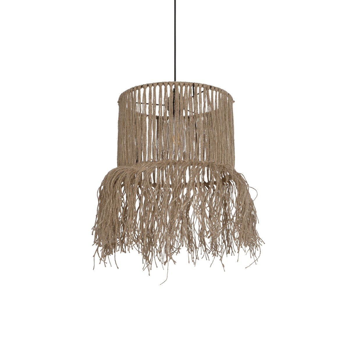 GLOBOSTAR® REGEN 205-0074 Boho Κρεμαστό Φωτιστικό Οροφής με Ντουί 1 x E27 AC 220-240V IP20 – Μπεζ – M30 x Π30 x Υ40cm