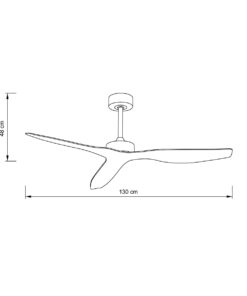 it-Lighting Trent – Fan in White and wooden Color (102000615)