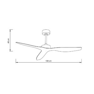 it-Lighting Trent – Fan in White and wooden Color (102000615)