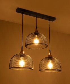 GLOBOSTAR® GLIND 201-0082 Vintage Κρεμαστό Φωτιστικό Οροφής με Ντουί 3 x E27 AC 220-240V IP20 – Μαύρο – Μ60 x Π25 x Υ50cm