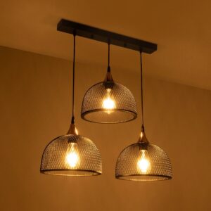 GLOBOSTAR® GLIND 201-0082 Vintage Κρεμαστό Φωτιστικό Οροφής με Ντουί 3 x E27 AC 220-240V IP20 – Μαύρο – Μ60 x Π25 x Υ50cm