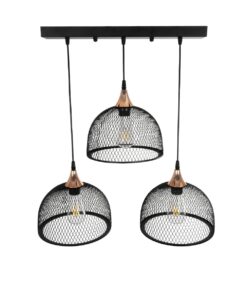 GLOBOSTAR® GLIND 201-0082 Vintage Κρεμαστό Φωτιστικό Οροφής με Ντουί 3 x E27 AC 220-240V IP20 – Μαύρο – Μ60 x Π25 x Υ50cm