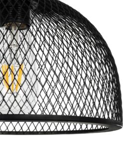 GLOBOSTAR® GLIND 201-0082 Vintage Κρεμαστό Φωτιστικό Οροφής με Ντουί 3 x E27 AC 220-240V IP20 – Μαύρο – Μ60 x Π25 x Υ50cm