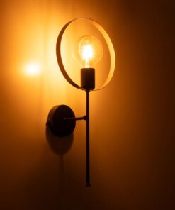 GLOBOSTAR® SOPA 201-0120 Μοντέρνο Φωτιστικό Τοίχου – Απλίκα με Ντουί 1 x E27 AC 220-240V IP20 – Μαύρο & Χρυσό – Μ23 x Π15 x Υ51cm