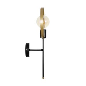 GLOBOSTAR® SOPA 201-0120 Μοντέρνο Φωτιστικό Τοίχου – Απλίκα με Ντουί 1 x E27 AC 220-240V IP20 – Μαύρο & Χρυσό – Μ23 x Π15 x Υ51cm