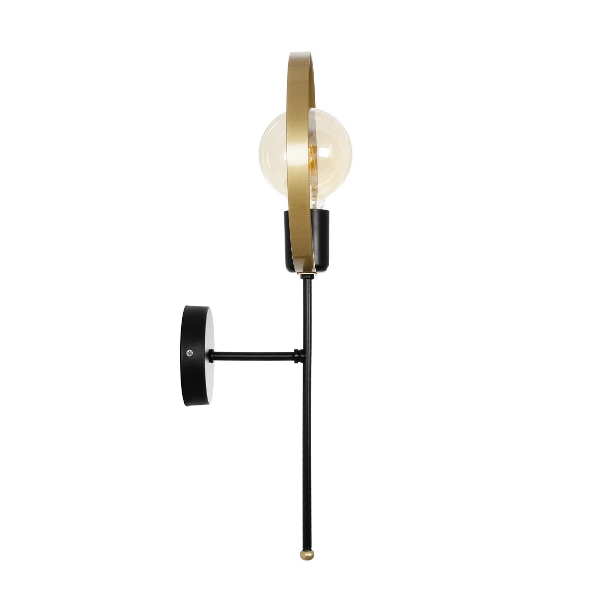 GLOBOSTAR® SOPA 201-0120 Μοντέρνο Φωτιστικό Τοίχου – Απλίκα με Ντουί 1 x E27 AC 220-240V IP20 – Μαύρο & Χρυσό – Μ23 x Π15 x Υ51cm