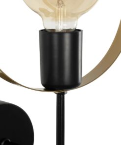 GLOBOSTAR® SOPA 201-0120 Μοντέρνο Φωτιστικό Τοίχου – Απλίκα με Ντουί 1 x E27 AC 220-240V IP20 – Μαύρο & Χρυσό – Μ23 x Π15 x Υ51cm