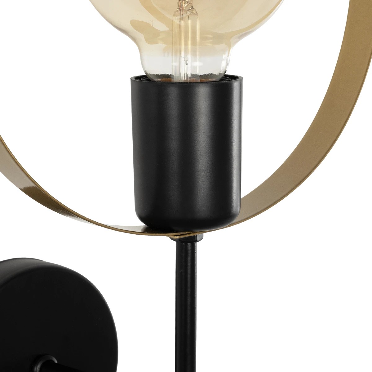 GLOBOSTAR® SOPA 201-0120 Μοντέρνο Φωτιστικό Τοίχου – Απλίκα με Ντουί 1 x E27 AC 220-240V IP20 – Μαύρο & Χρυσό – Μ23 x Π15 x Υ51cm