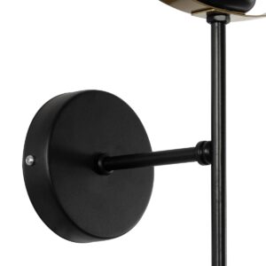 GLOBOSTAR® SOPA 201-0120 Μοντέρνο Φωτιστικό Τοίχου – Απλίκα με Ντουί 1 x E27 AC 220-240V IP20 – Μαύρο & Χρυσό – Μ23 x Π15 x Υ51cm