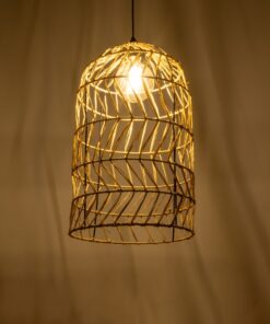 GLOBOSTAR® NETI 205-0025 Boho Κρεμαστό Φωτιστικό Οροφής με Ντουί 1 x E27 AC 220-240V IP20 – Μπεζ – M35 x Π35 x Υ63cm