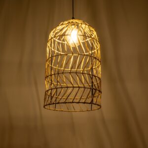 GLOBOSTAR® NETI 205-0025 Boho Κρεμαστό Φωτιστικό Οροφής με Ντουί 1 x E27 AC 220-240V IP20 – Μπεζ – M35 x Π35 x Υ63cm