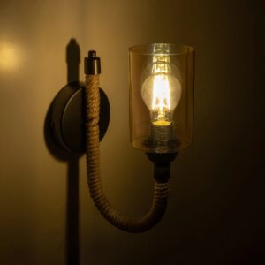 GLOBOSTAR® RIFT 203-0002 Vintage Φωτιστικό Τοίχου – Απλίκα με Ντουί 1 x E27 AC 220-240V IP20 – Μαύρο & Μπεζ – Μ12 x Π24 x Υ31cm